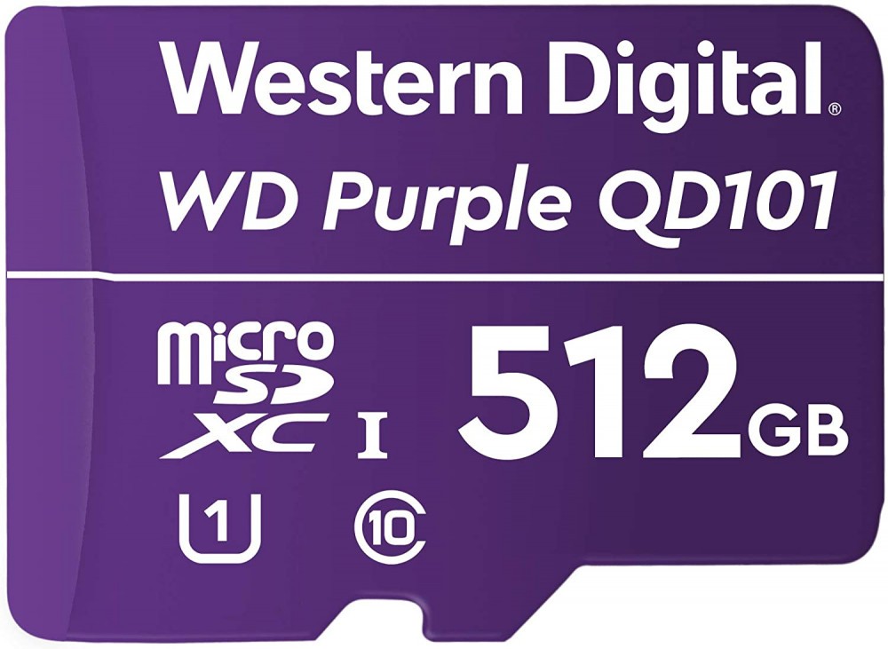 Карта памяти 512Gb MicroSD WD Purple Class 10 (WDD512G1P0C)