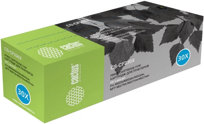 Лазерный картридж Cactus CS-CF230X (HP 30X) черный увеличенной емкости для HP LaserJet M203dn Pro, M203dw Pro, M227, M227fwd, M227sdn (3'500 стр.)